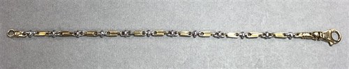 Lot 337 - A 9ct bi-coloured gold fancy link bracelet