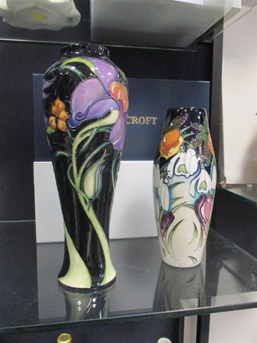 Lot 75 - Two modern Moorcroft vases, 'Ariella' and...