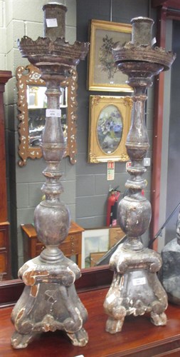 Lot 434 - A pair of Florentine style silvered wood floor...