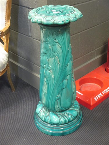 Lot 325 - A Leeds Art Pottery turquoise glazed pottery...