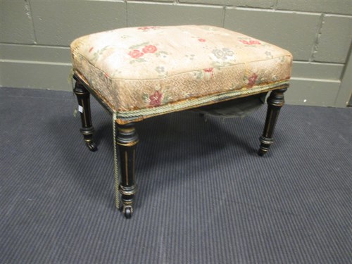 Lot 363 - A Victorian stool with upholstered seat and...