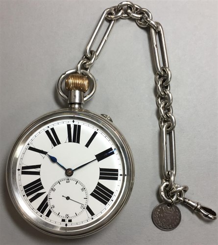 Lot 170 - Atlas - a continental open faced 'Goliath' pocket watch