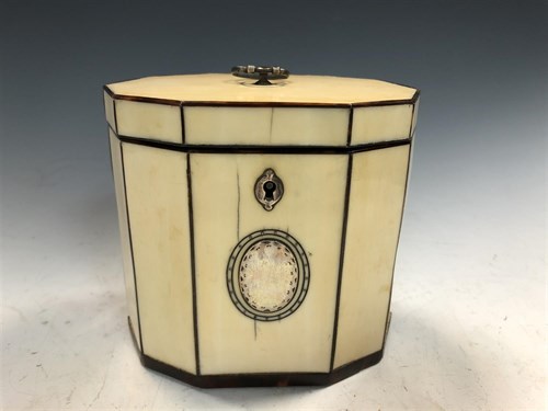 Lot 298 - A George III ivory tea caddy