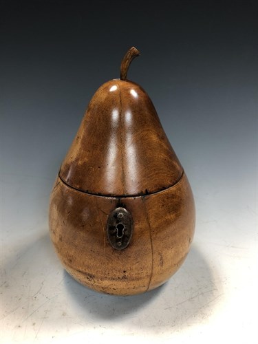 Lot 295 - A 19th century fruitwood tea caddy in the form of a pear