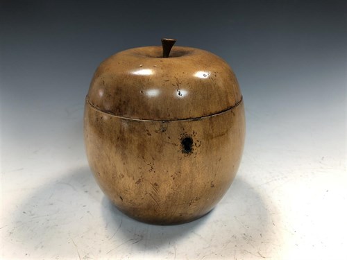 Lot 296 - A 19th century fruitwood tea caddy in the form of an apple
