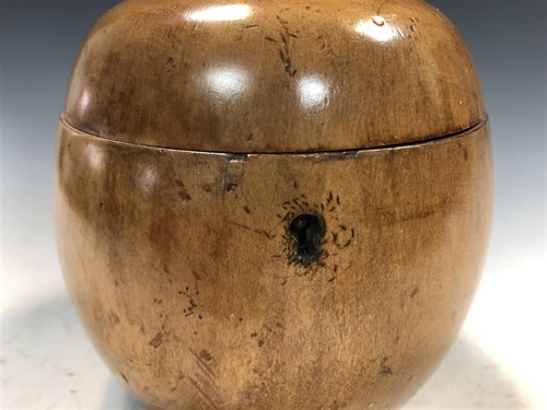 Lot 296 - A 19th century fruitwood tea caddy in the form of an apple