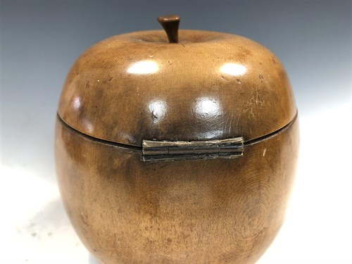 Lot 296 - A 19th century fruitwood tea caddy in the form of an apple