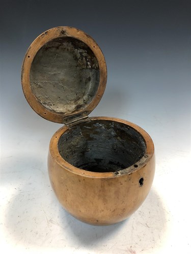 Lot 296 - A 19th century fruitwood tea caddy in the form of an apple