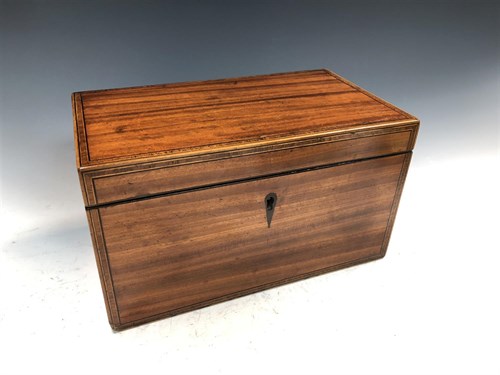 Lot 284 - A George III satinwood tea caddy