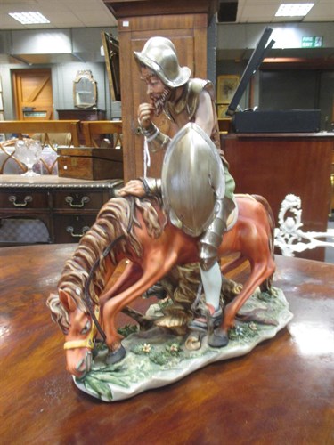 Lot 122 - A Capodimonte figure of Don Quixote; two...