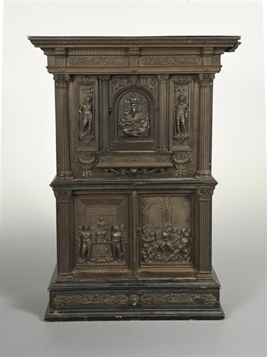 Lot 311 - A 19th century continental steel table cabinet
