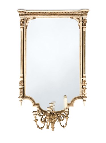 Lot 445 - A 19th century painted and parcel gilt framed...