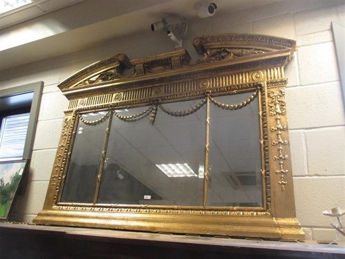 Lot 330 - An 18th century style gilt framed overmantle...