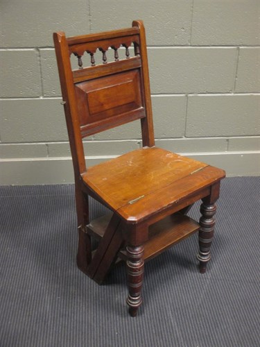 Lot 417 - A 19th century metamorphic chair/library steps