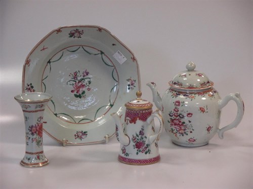 Lot 33 - Two 18th century Chinese famille rose teapots,...