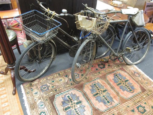Lot 436 - A Rudge ' sit up and beg' bicycle and another...