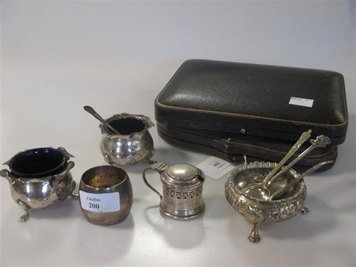 Lot 200 - A small quantity of mixed silver wares, inc. a...