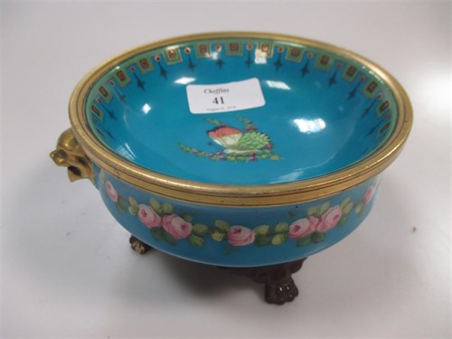Lot 41 - Attributed to Minton, a small blue ground bowl...