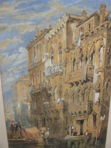 Lot 276 - Attributed to Samuel Prout, 'A Piazza on the...