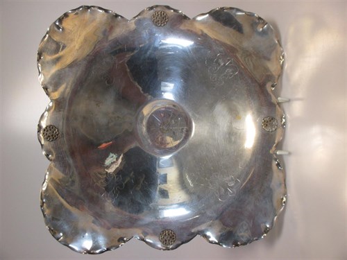 Lot 223 - A Chinese unmarked silver dish 27cm wide