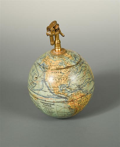 Lot 157 - A miniature terrestrial globe cigarette lighter, J. Forest, Paris, circa 1920