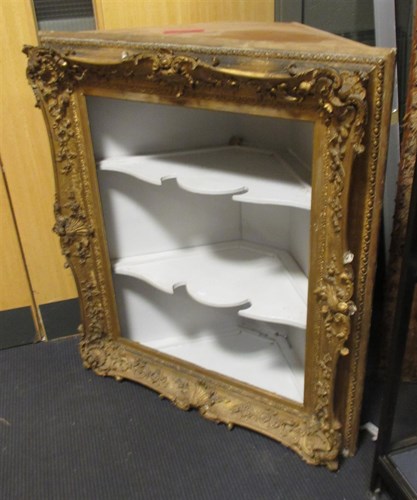 Lot 427 - Gilt framed corner cupboard 105 x 91cm