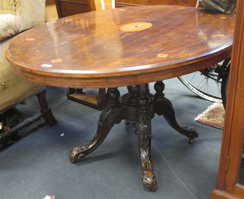 Lot 407 - A Victorian mahogany oval breakfast table with...