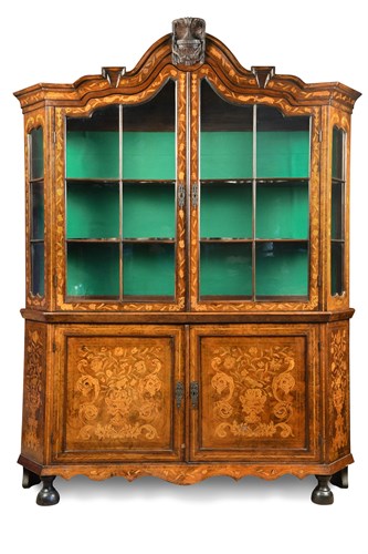 Lot 396 - An early 19th century Dutch floral marquetry vitrine