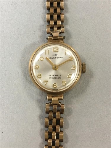 Lot 163 - Jaquet Droz - a lady's 9ct gold wristwatch...