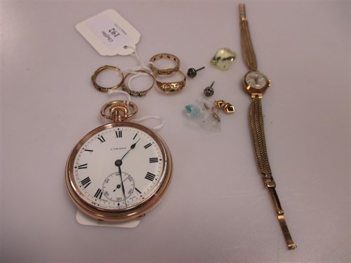 Lot 192 - A pair of diamond earstuds, various gold and...