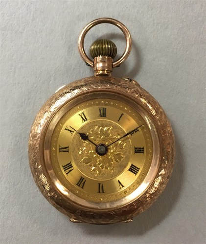 Lot 151 - A 9ct gold lady's open faced pocket watch,...