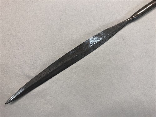 Lot 251 - A tribal shield and a spear, possibly Masai