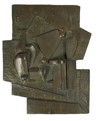 Lot 92 - A modernist bronze relief plaque