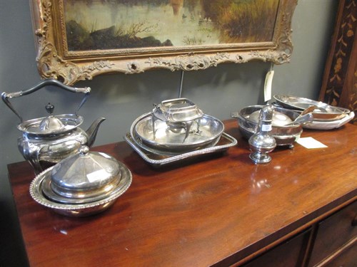 Lot 227 - A collection of silver plated items including...
