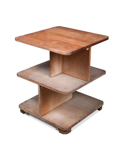 Lot 239 - A pale oak Art Deco three-tier book table
