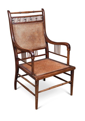 Lot 196 - Attributed to E. W. Godwin, a mahogany elbow chair