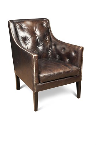 Lot 313 - Timothy Oulton, Halo, a black leather library armchair