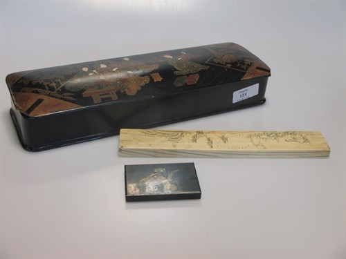Lot 124 - A 19th century Oriental ivory draughtsmans...
