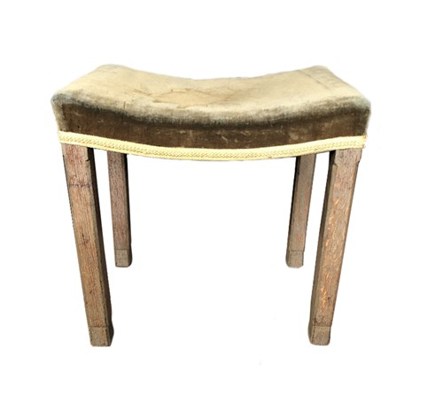 Lot 228 - A George VI limed oak Coronation stool by B. North & Son