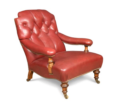 Lot 419 - A 19th century mahogany gentleman's library armchair