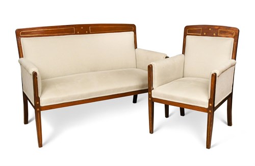 Lot 201 - An early 20th century Austrian Secessionist style mahogany salon suite