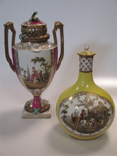 Lot 21 - A pair of Helena Woolfson type yellow ground...