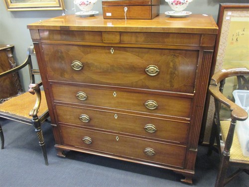 Lot 434 - A George IV mahogany secretaire chest with a...