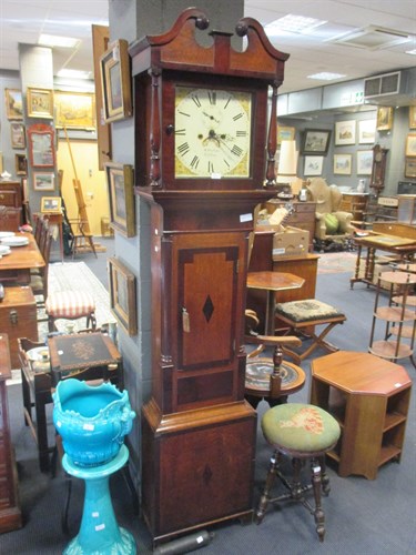 Lot 411 - A George III oak longcase clock 210cm high approx