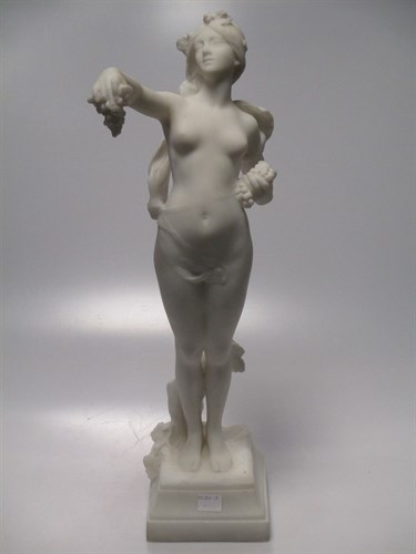 Lot 96 - A croquet set and a modern alabaster figure