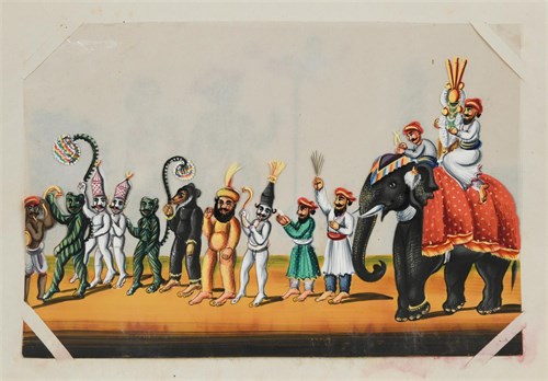 Lot 285 - Indian Company School, 19th Century, a collection of 12 paintings on mica in an album