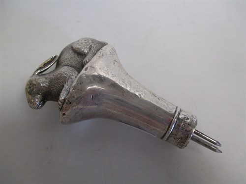 Lot 195 - A Victorian silver stick mount modelled as a...