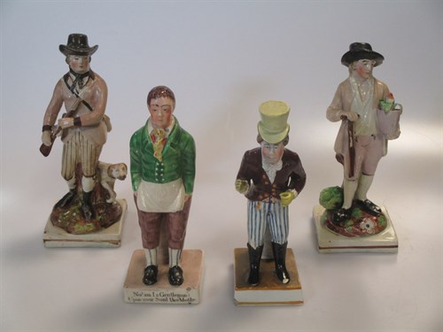 Lot 7 - A pearlware figure of the actor Liston as Paul...