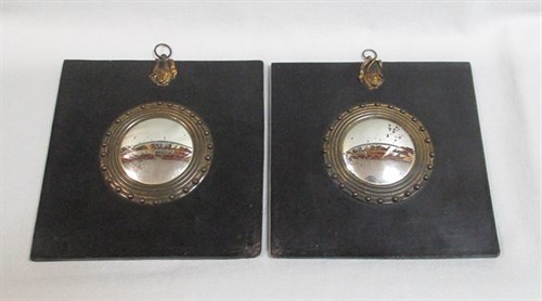 Lot 298 - A pair of miniature Regency convex mirrors
