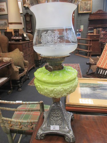 Lot 495 - Two late Victorian oil lamps